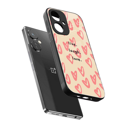 Heart Flow sleek oneplus nord ce 3 cover with tempered glass back and TPU edges