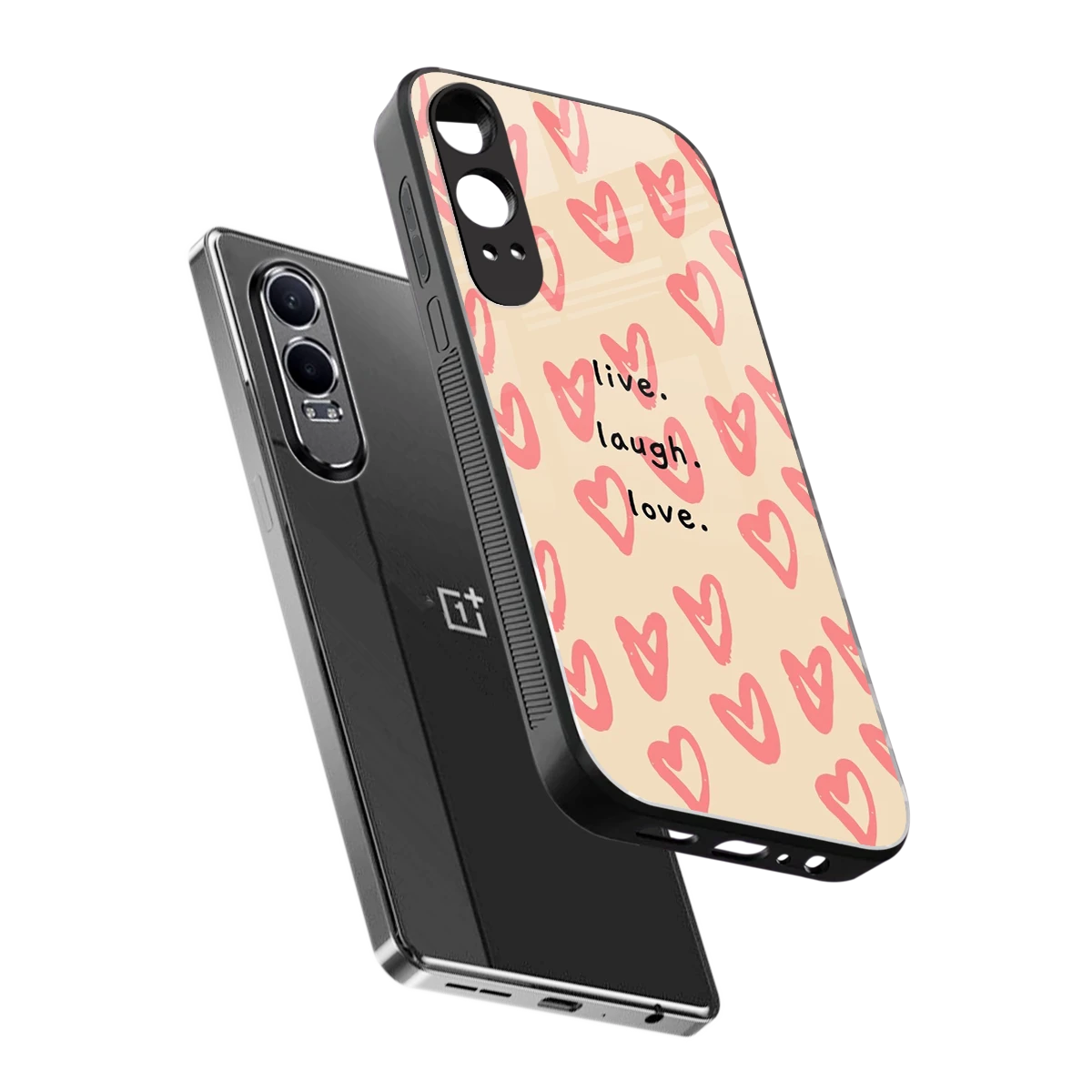 Heart Flow sleek oneplus nord ce 4 lite cover with tempered glass back and TPU edges