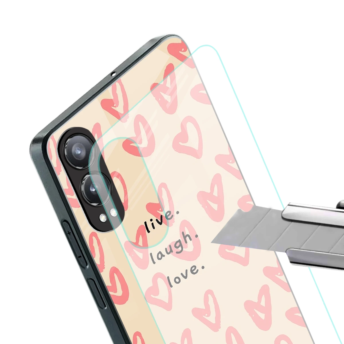 Heart Flow stylish phone case for oneplus nord ce 4 lite | glossy glass and slim fit