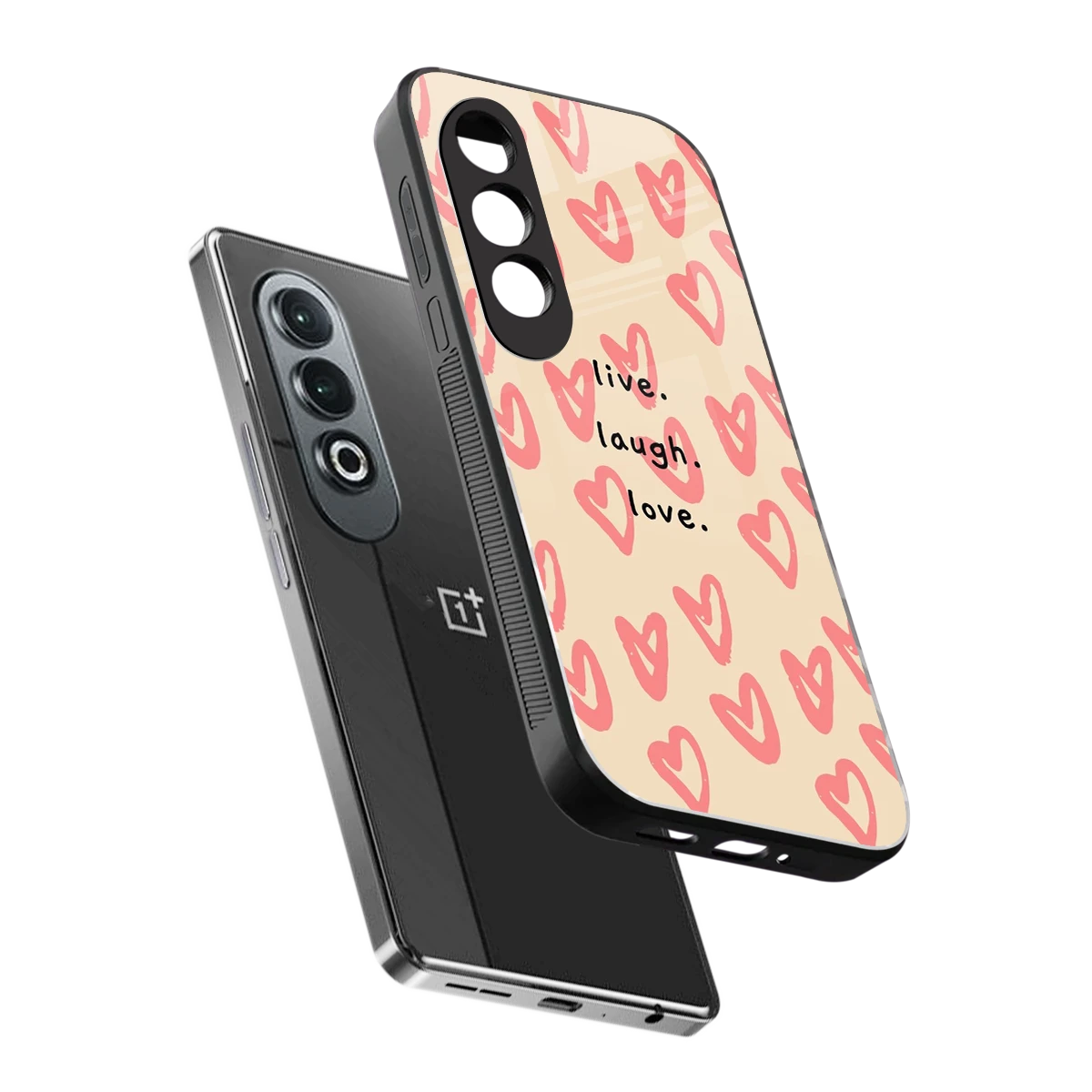 Heart Flow sleek oneplus nord ce 4 cover with tempered glass back and TPU edges