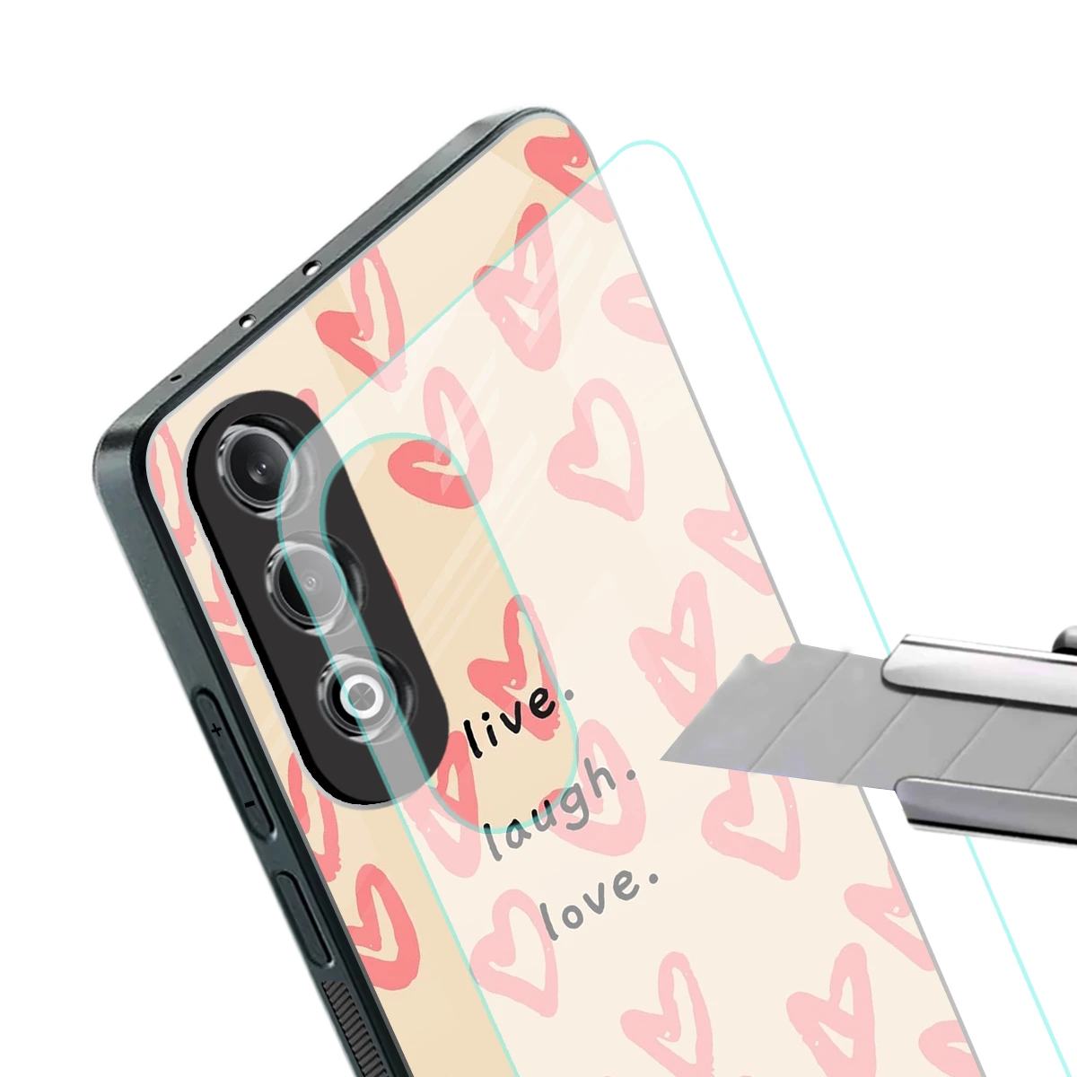 Heart Flow stylish phone case for oneplus nord ce 4 | glossy glass and slim fit
