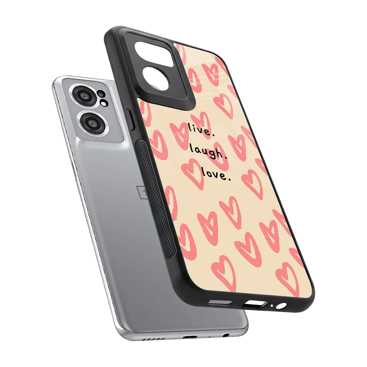 Heart Flow sleek oneplus nord ce 2 cover with tempered glass back and TPU edges