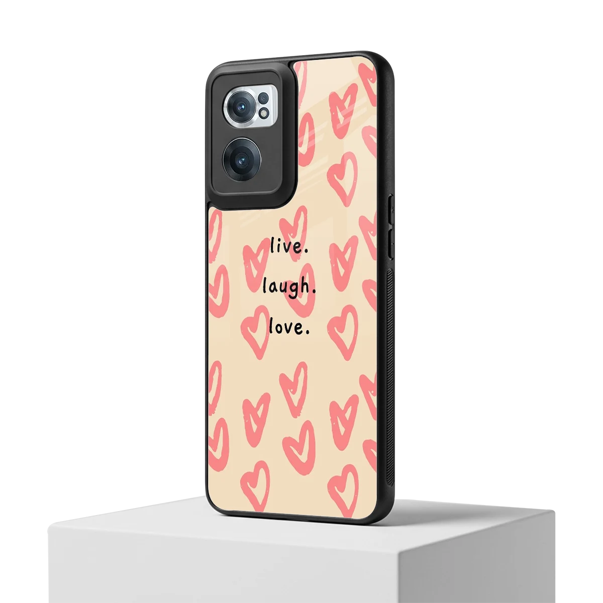 Heart Flow oneplus nord ce 2 mobile cover | shockproof glass phone case