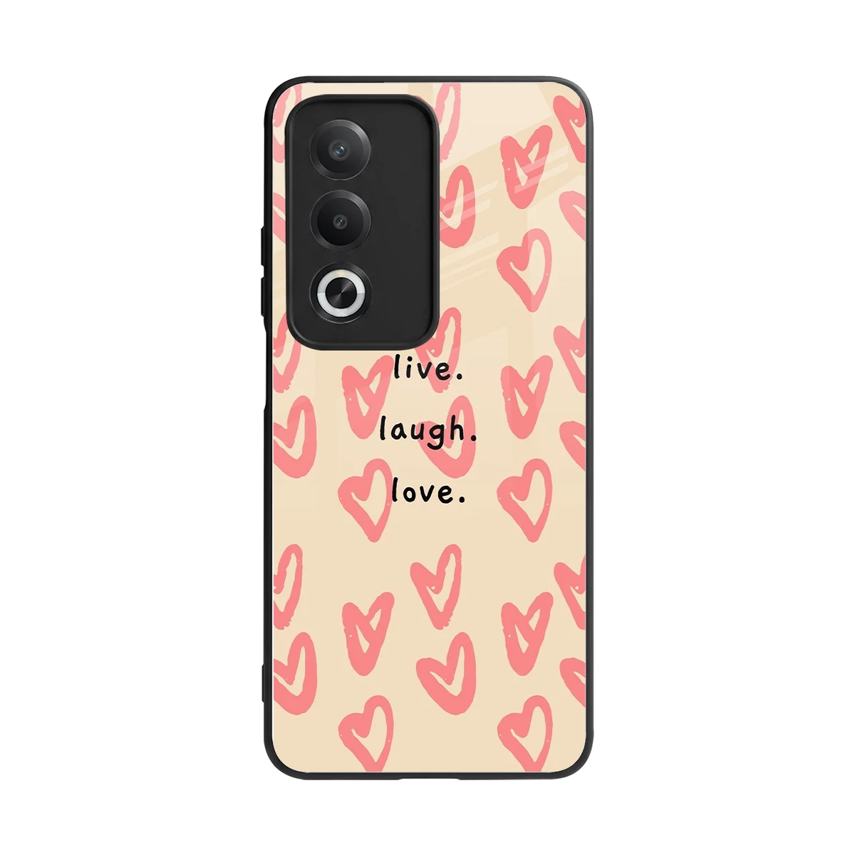 Heart Flow back phone cover | glass case for oppo a3 pro