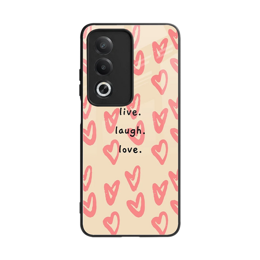 Heart Flow back phone cover | glass case for oppo a3 pro
