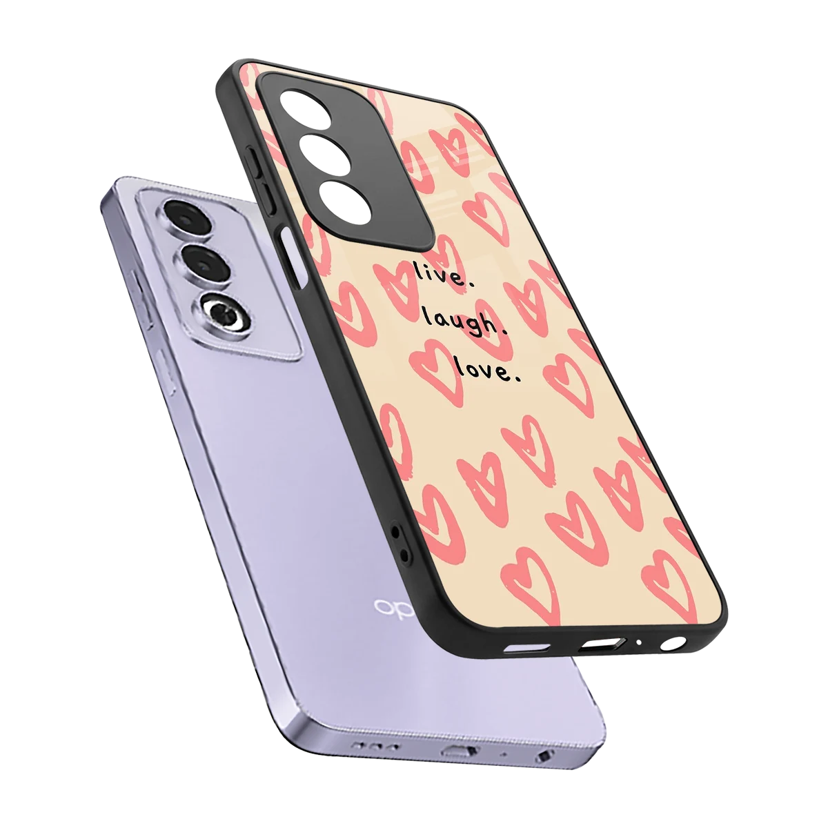 Heart Flow sleek oppo a3 pro cover with tempered glass back and TPU edges