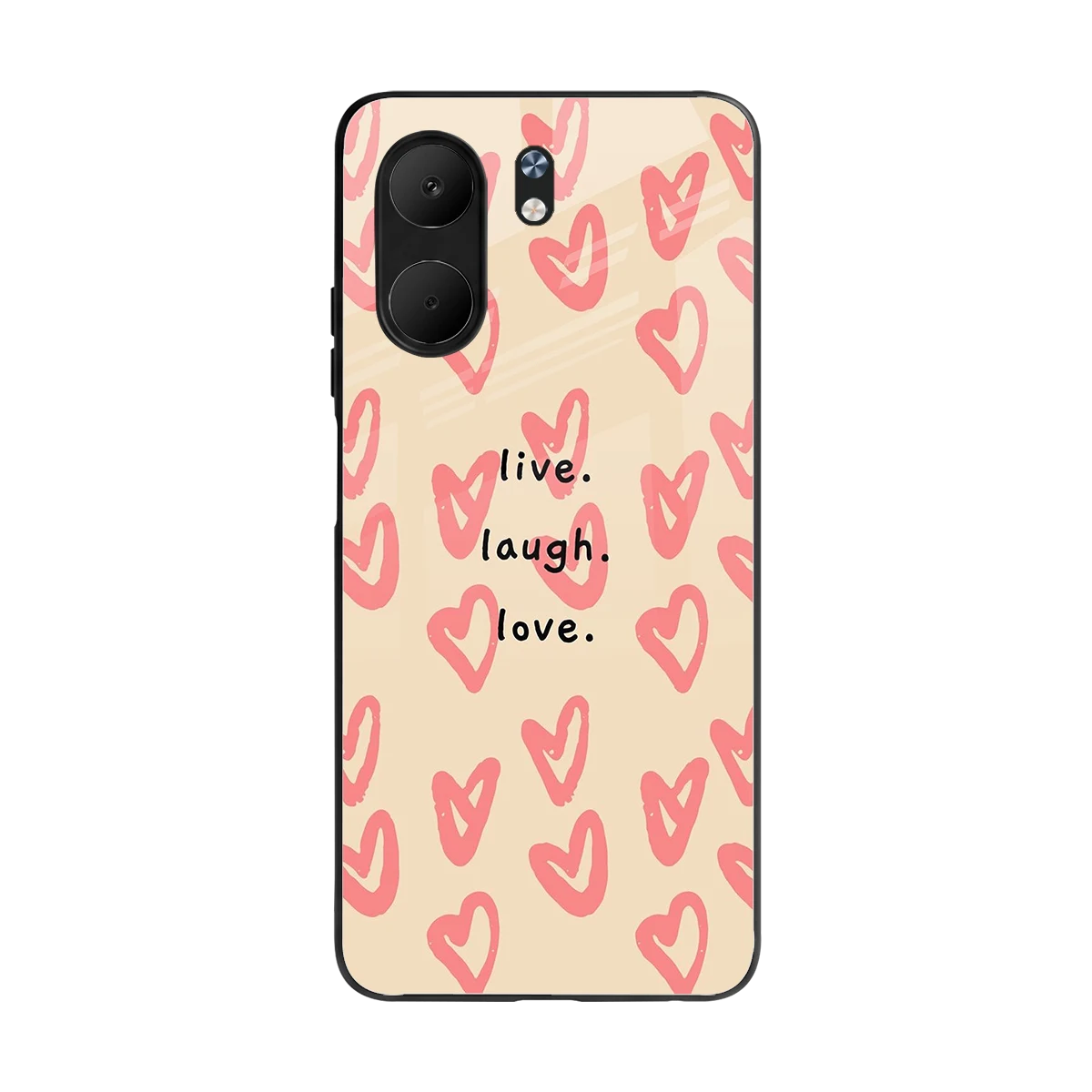 Heart Flow back phone cover | glass case for oppo a5x 5g