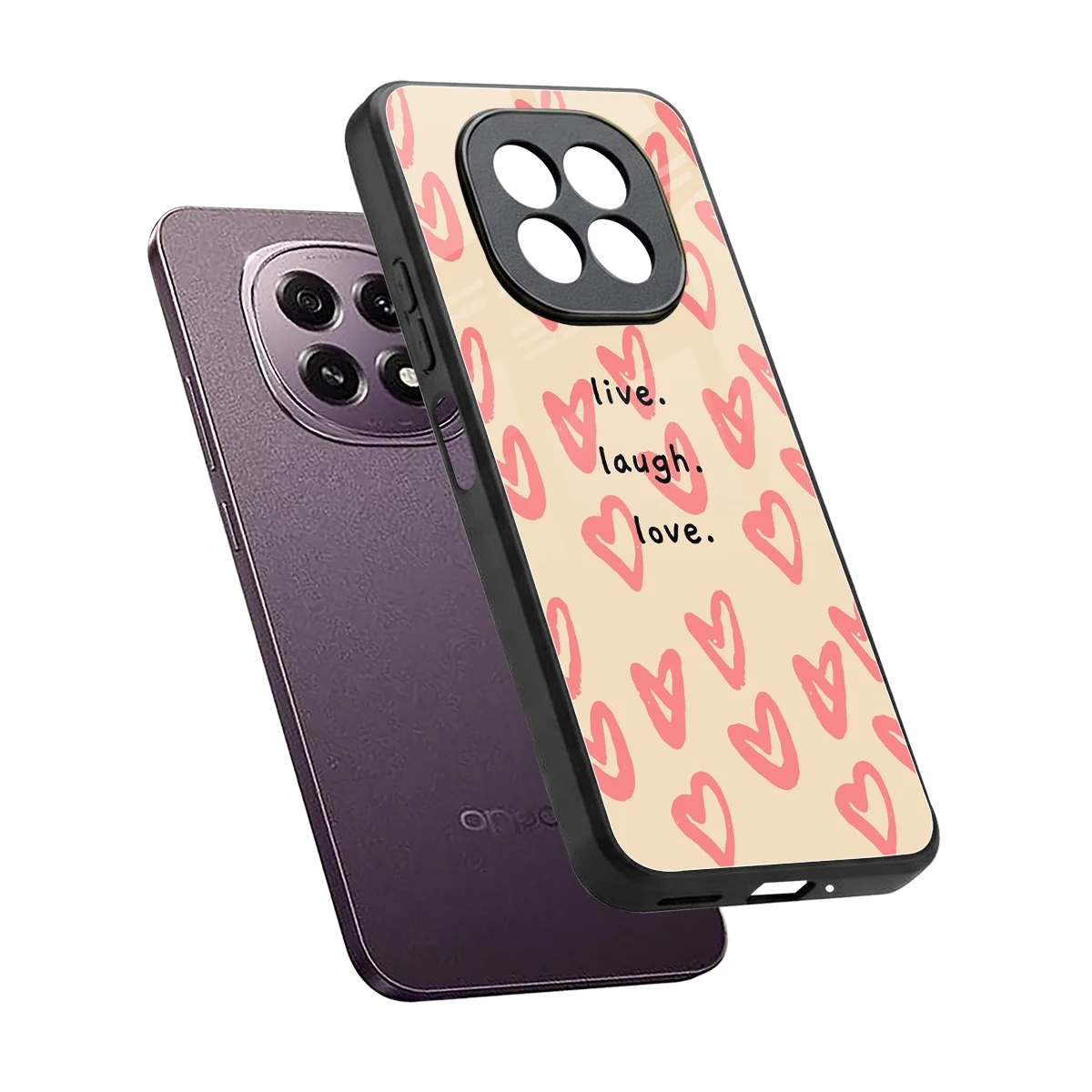 Heart Flow sleek oppo f29 5g cover with tempered glass back and TPU edges