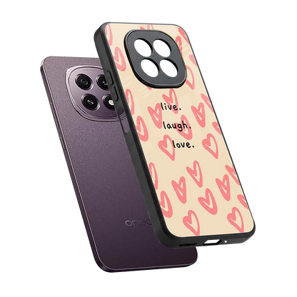 Heart Flow sleek oppo f29 5g cover with tempered glass back and TPU edges