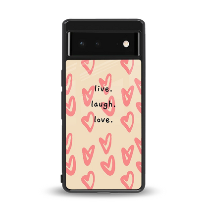 Heart Flow back phone cover | glass case for google pixel 6a