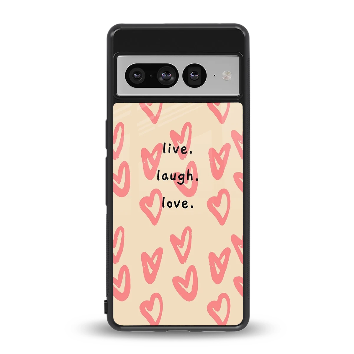 Heart Flow back phone cover | glass case for google pixel 7 pro
