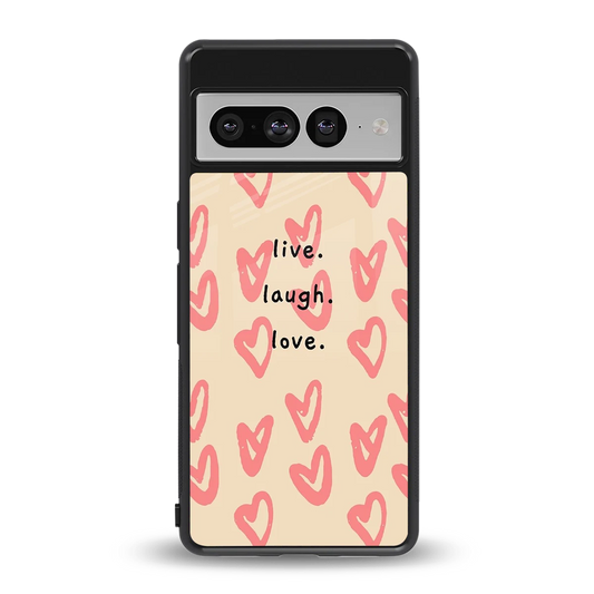 Heart Flow back phone cover | glass case for google pixel 7 pro