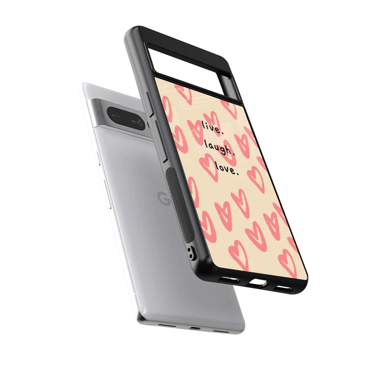 Heart Flow sleek google pixel 7 pro cover with tempered glass back and TPU edges