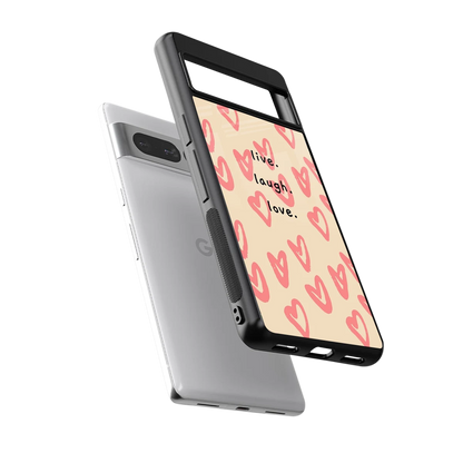 Heart Flow sleek google pixel 7 pro cover with tempered glass back and TPU edges