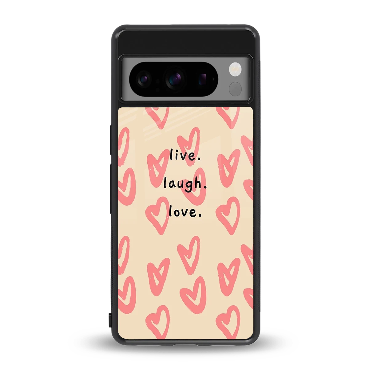 Heart Flow back phone cover | glass case for google pixel 8 pro
