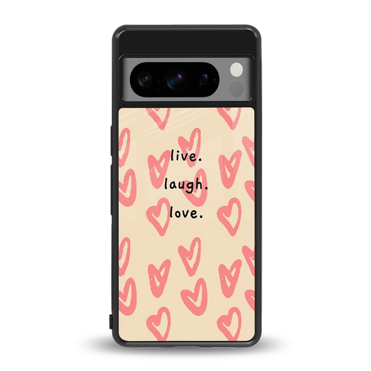 Heart Flow back phone cover | glass case for google pixel 8 pro
