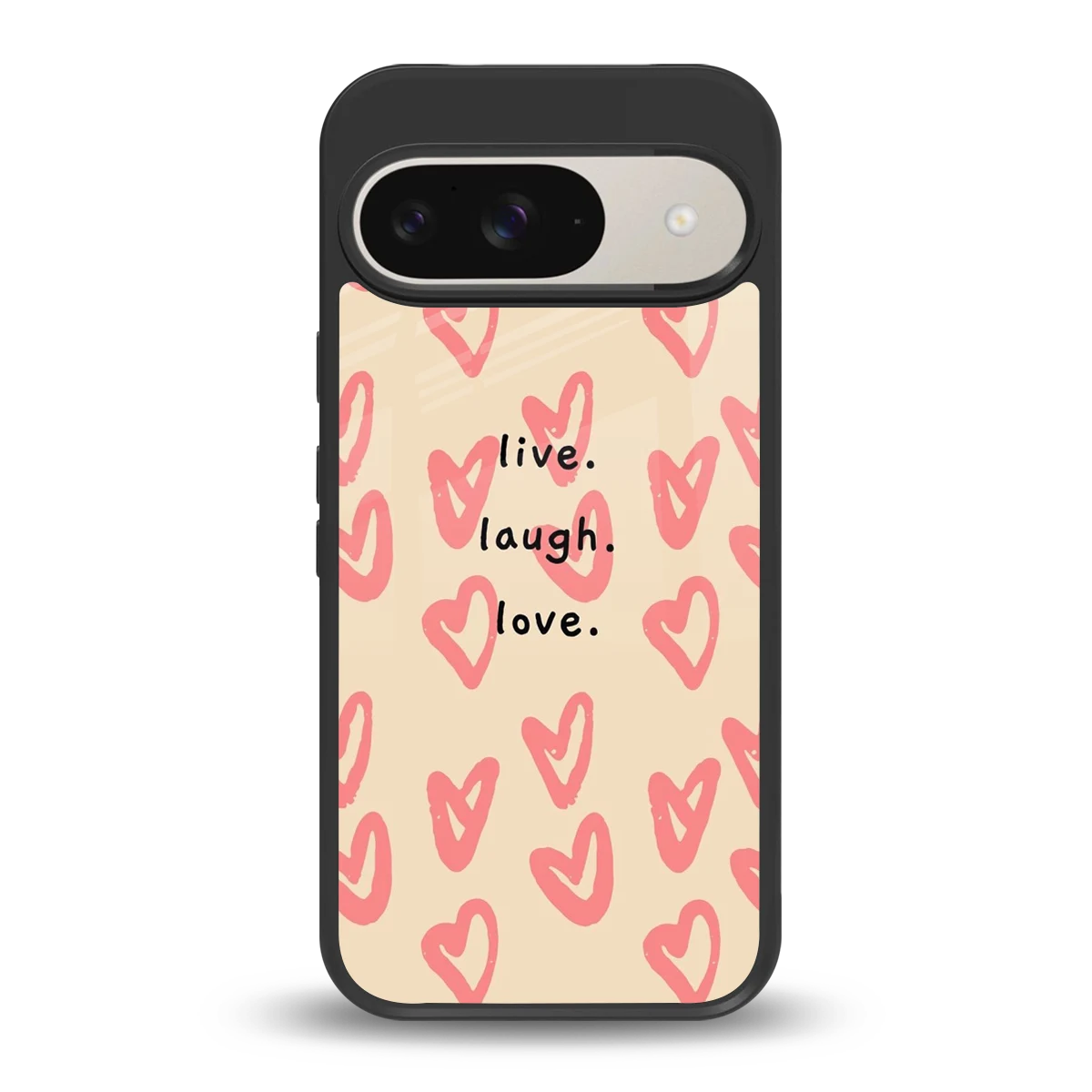 Heart Flow back phone cover | glass case for google pixel 9