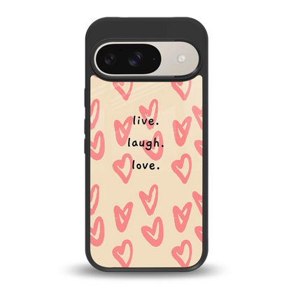 Heart Flow back phone cover | glass case for google pixel 9