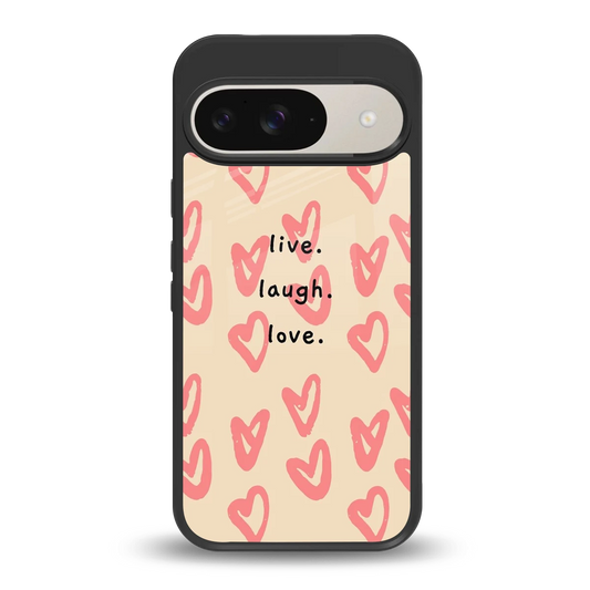 Heart Flow back phone cover | glass case for google pixel 9