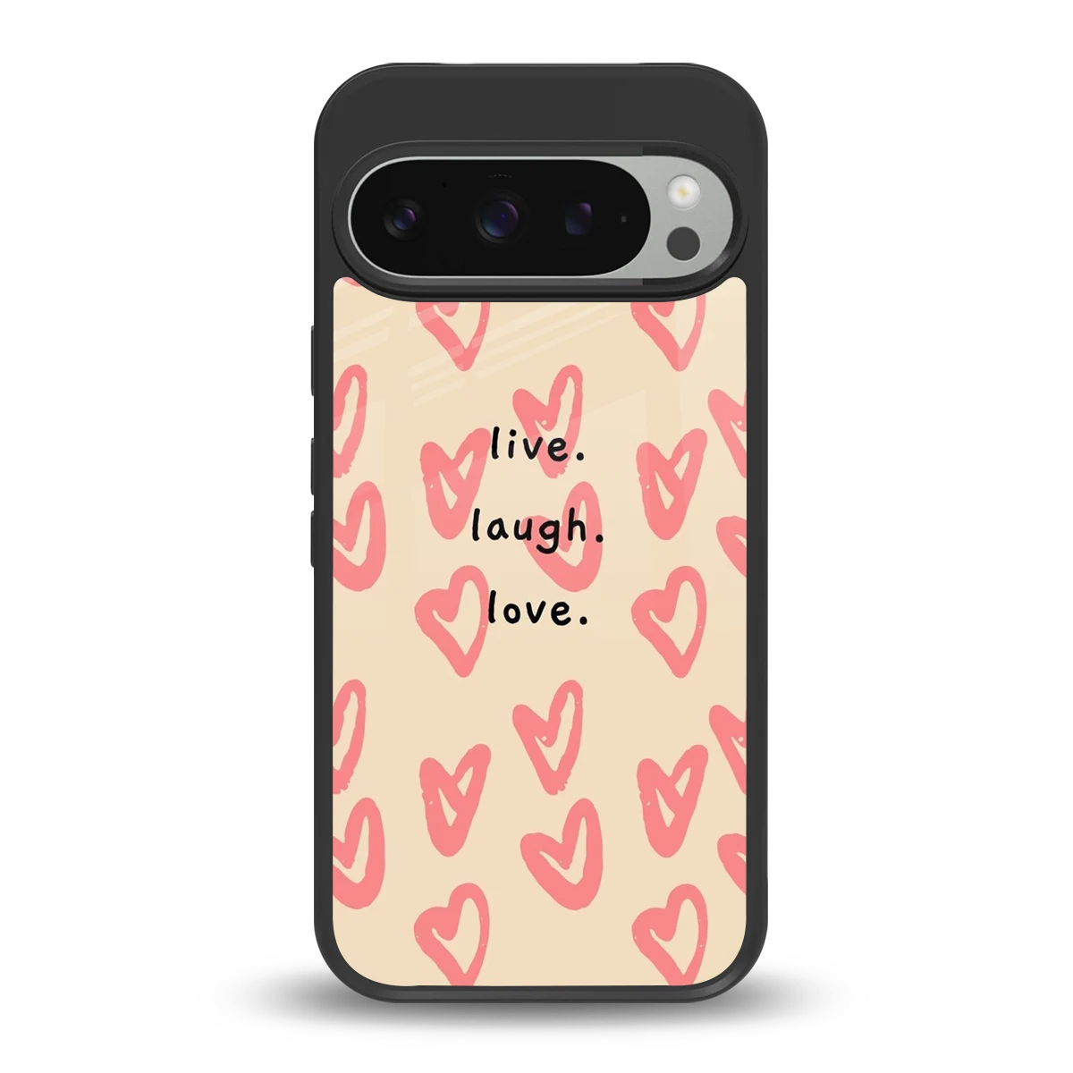 Heart Flow back phone cover | glass case for google pixel 9 pro
