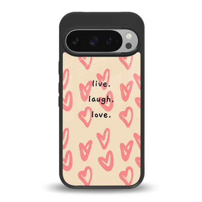 Heart Flow back phone cover | glass case for google pixel 9 pro