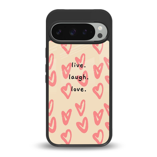 Heart Flow back phone cover | glass case for google pixel 9 pro xl