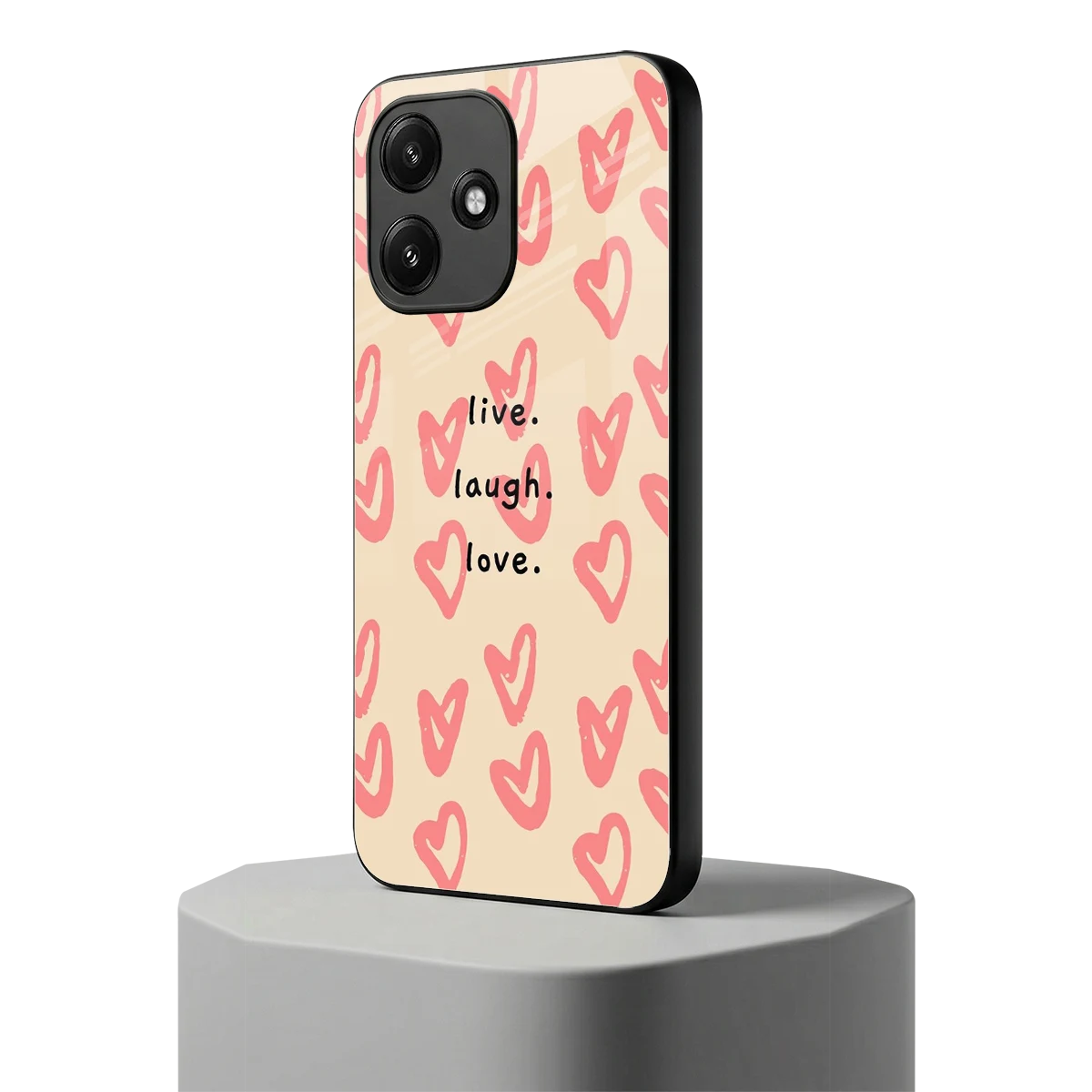Heart Flow redmi 12 5g mobile cover | shockproof glass phone case