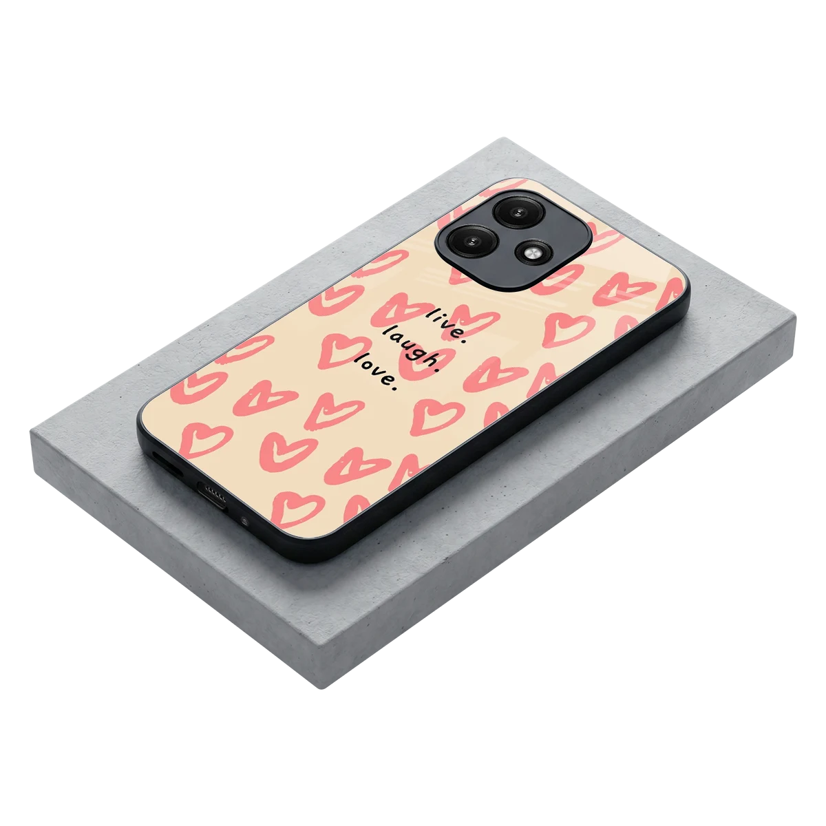 Heart Flow stylish phone case for redmi 12 5g | glossy glass and slim fit
