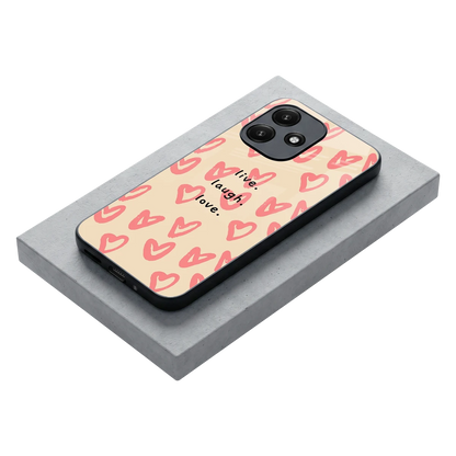 Heart Flow stylish phone case for redmi 12 5g | glossy glass and slim fit