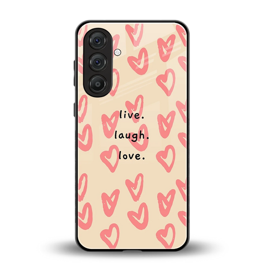 Heart Flow back phone cover | glass case for samsung galaxy m35 5g
