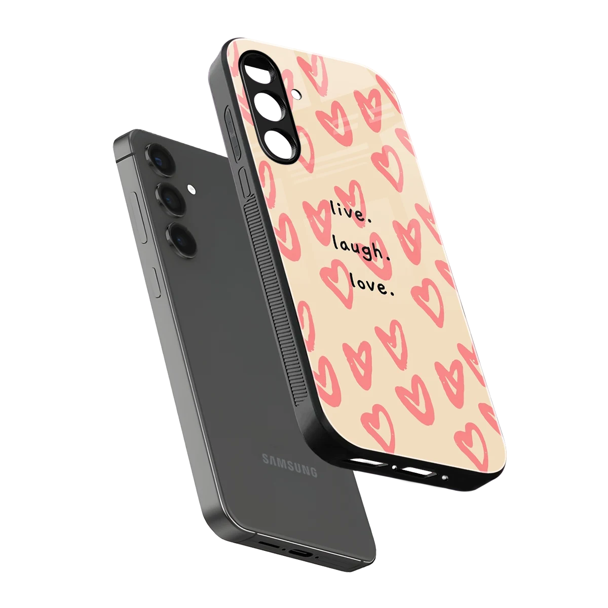 Heart Flow sleek samsung galaxy a16 5g cover with tempered glass back and TPU edges