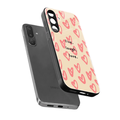 Heart Flow sleek samsung galaxy m56 5g cover with tempered glass back and TPU edges