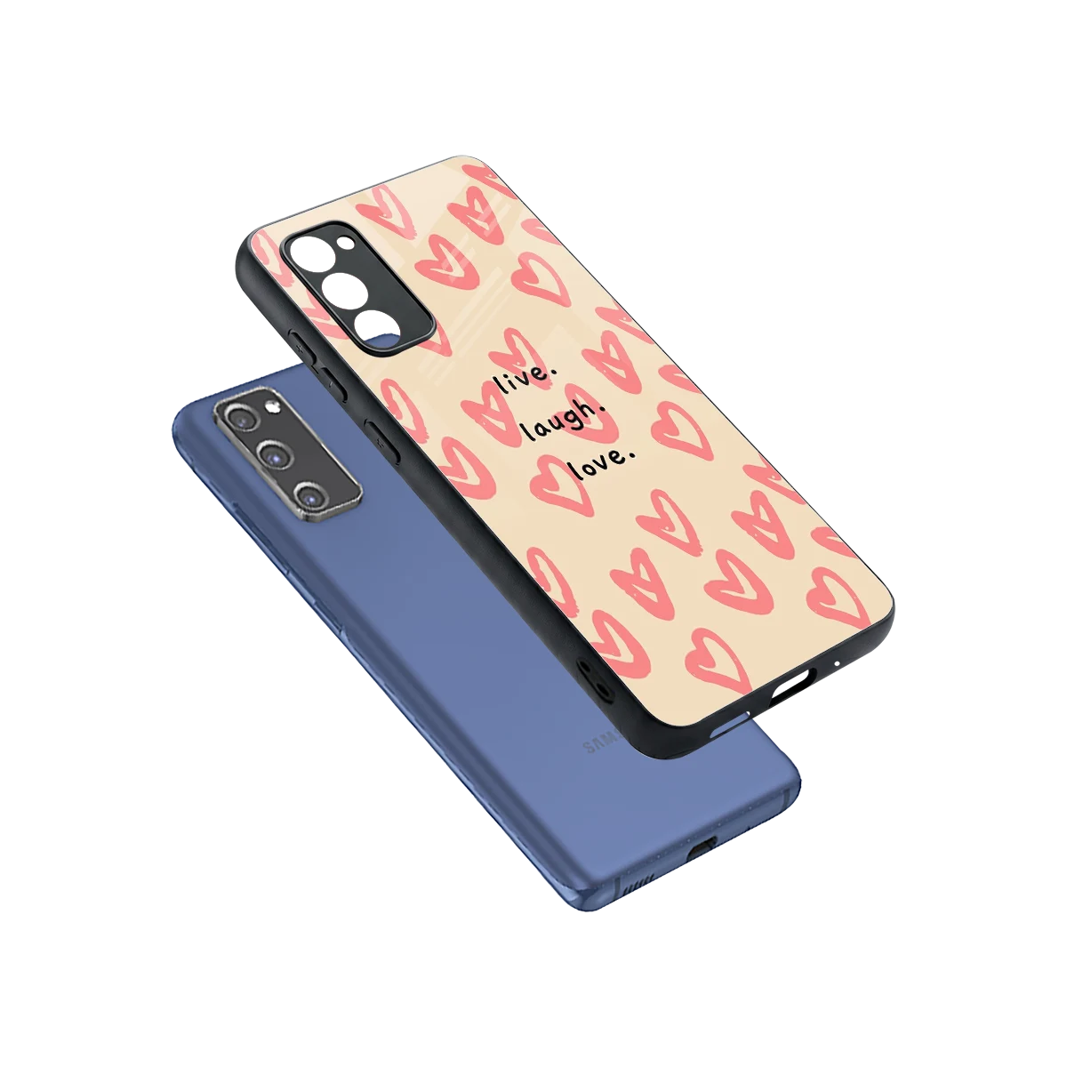 Heart Flow sleek samsung galaxy s20 fe cover with tempered glass back and TPU edges