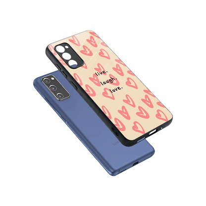Heart Flow sleek samsung galaxy s20 fe cover with tempered glass back and TPU edges