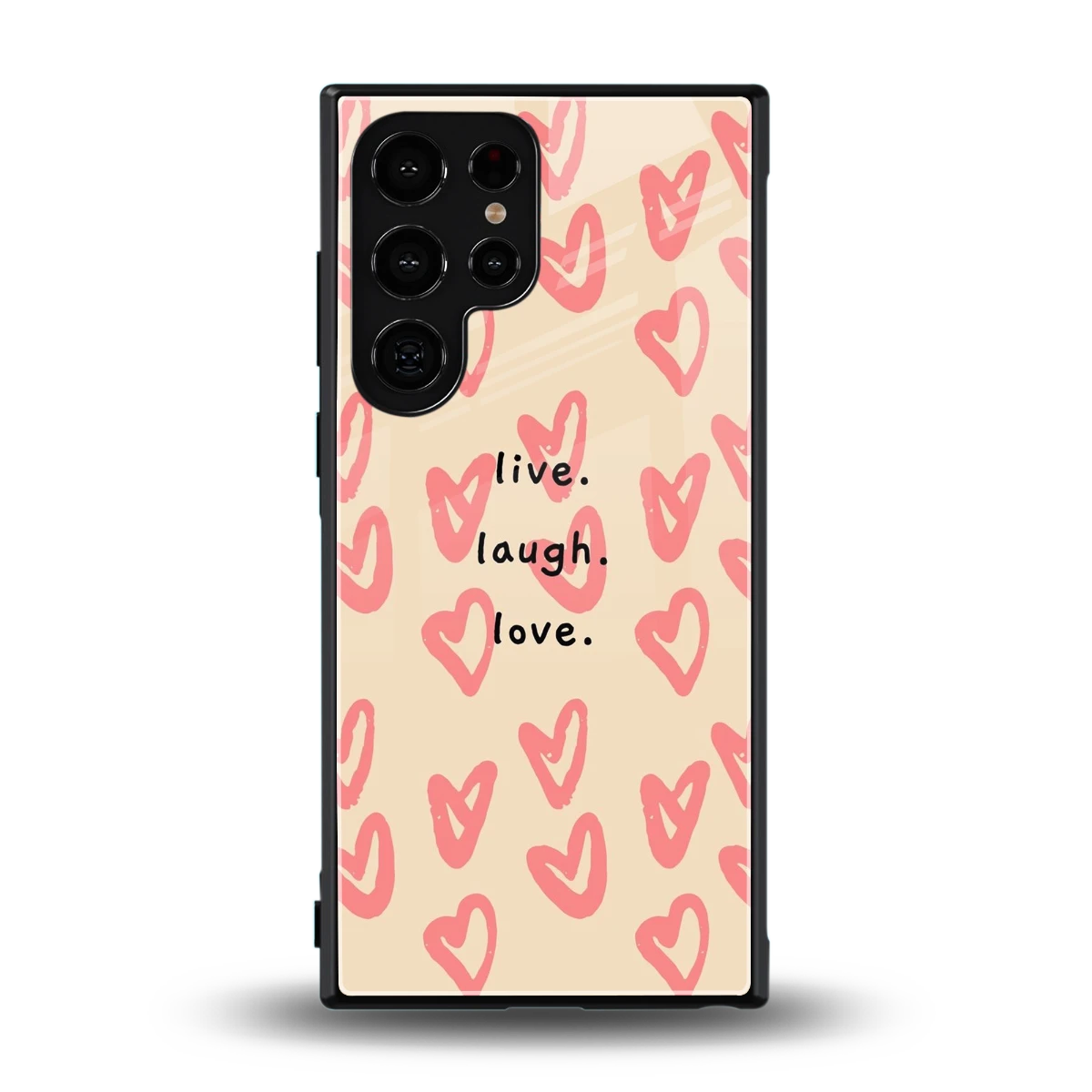Heart Flow back phone cover | glass case for samsung galaxy s24 ultra
