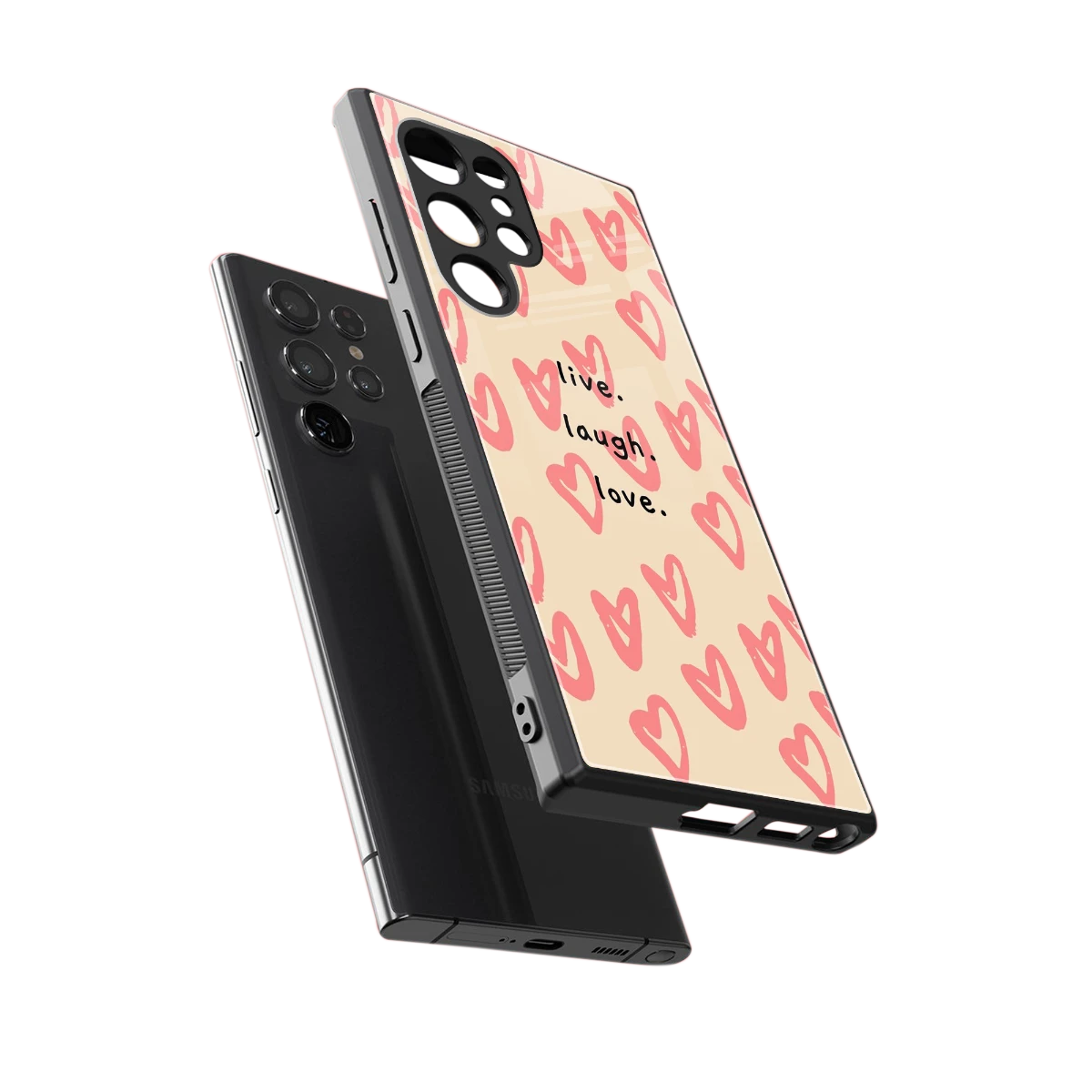 Heart Flow sleek samsung galaxy s24 ultra cover with tempered glass back and TPU edges