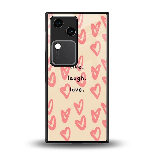 Heart Flow back phone cover | glass case for vivo v30