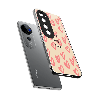Heart Flow sleek vivo v40 pro cover with tempered glass back and TPU edges