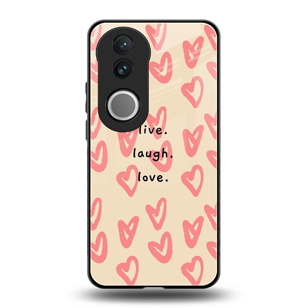 Heart Flow back phone cover | glass case for vivo v50