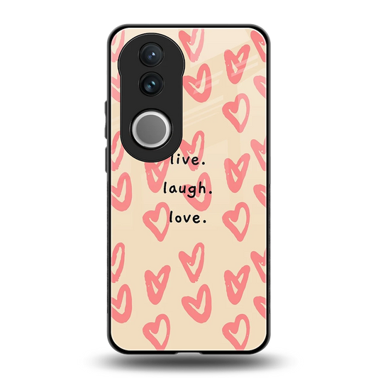 Heart Flow back phone cover | glass case for vivo v50