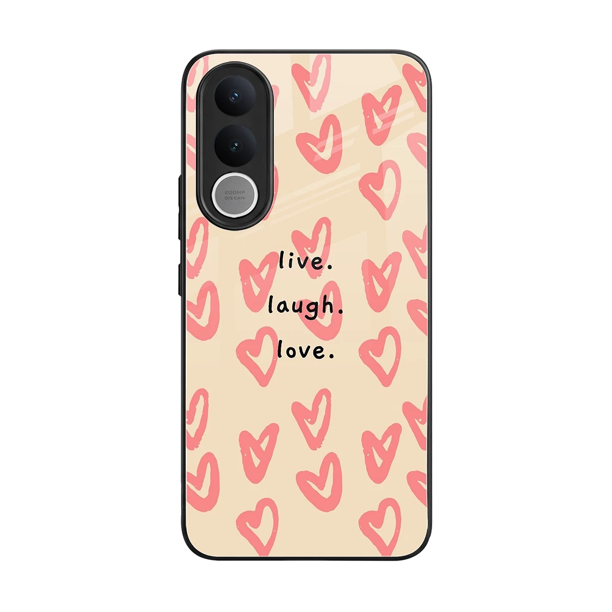Heart Flow back phone cover | glass case for vivo v70 fe