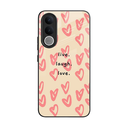 Heart Flow back phone cover | glass case for vivo v70 fe