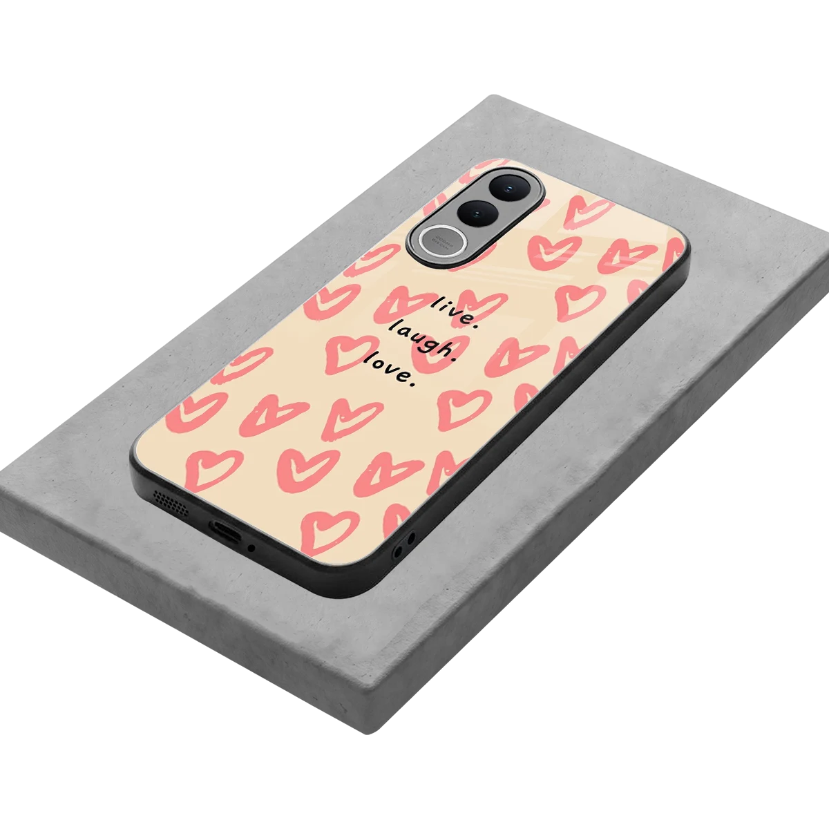 Heart Flow stylish phone case for vivo v70 fe | glossy glass and slim fit