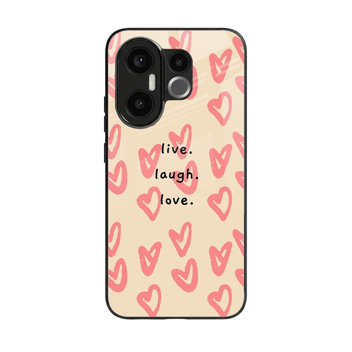 Heart Flow back phone cover | glass case for vivo x200 fe