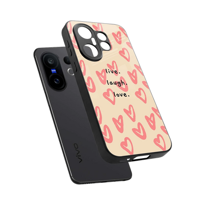 Heart Flow sleek vivo x200 fe cover with tempered glass back and TPU edges