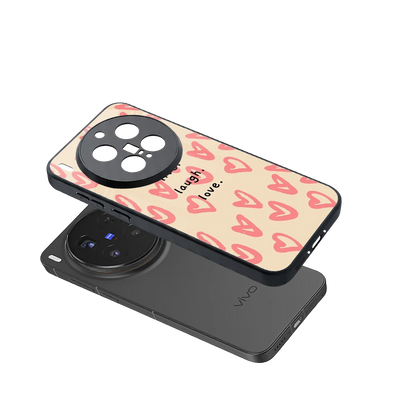 Heart Flow sleek vivo x300 pro cover with tempered glass back and TPU edges