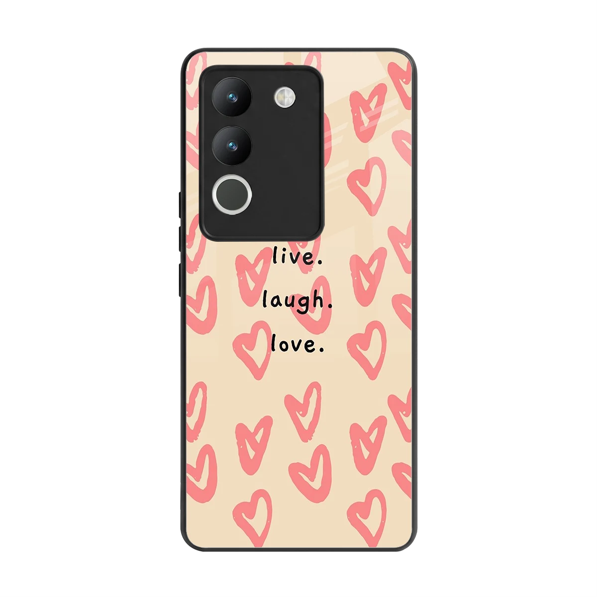 Heart Flow back phone cover | glass case for vivo y200 5g