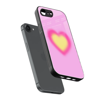 Heart Spectrum sleek iphone 16e cover with tempered glass back and TPU edges