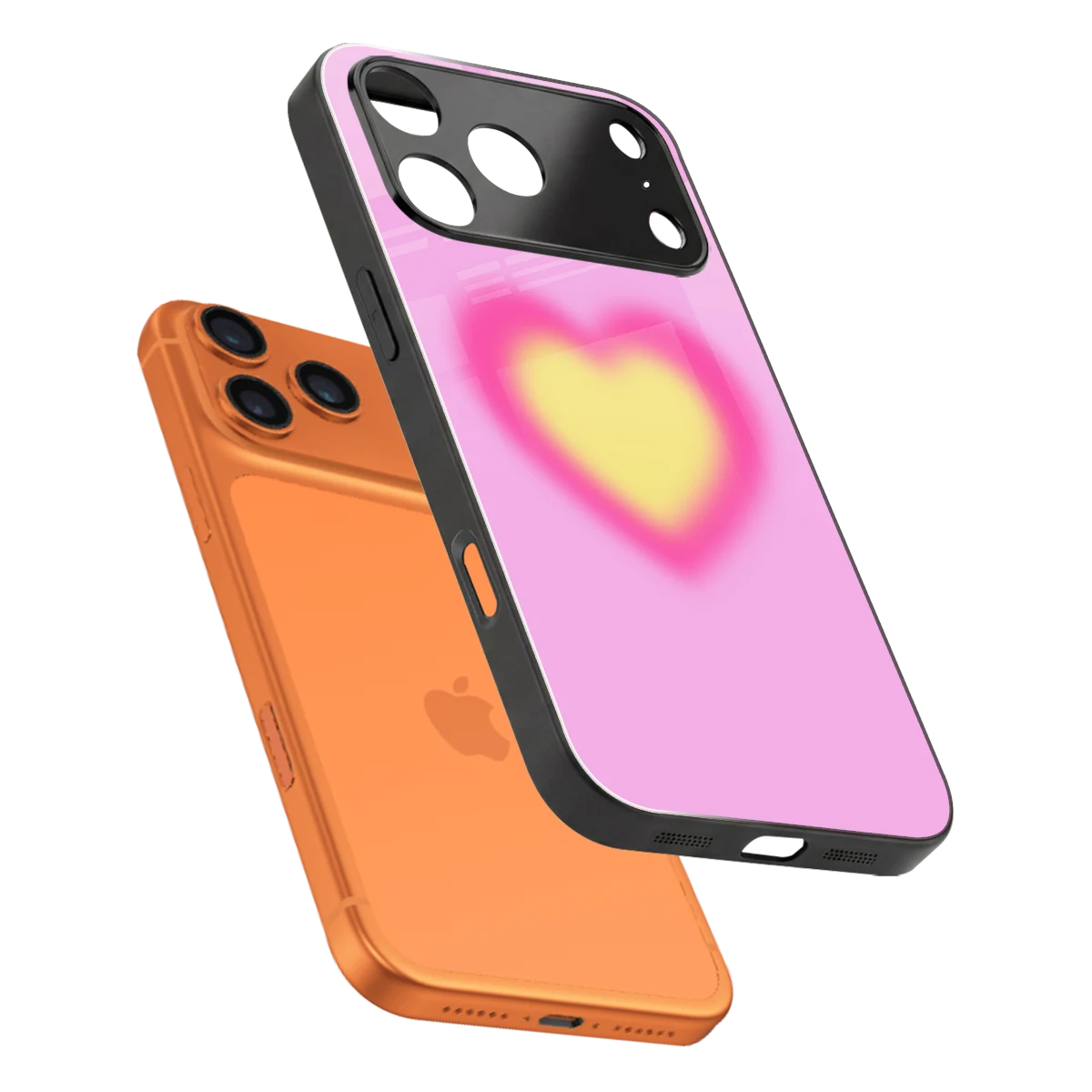 Heart Spectrum sleek iphone 17 pro max cover with tempered glass back and TPU edges