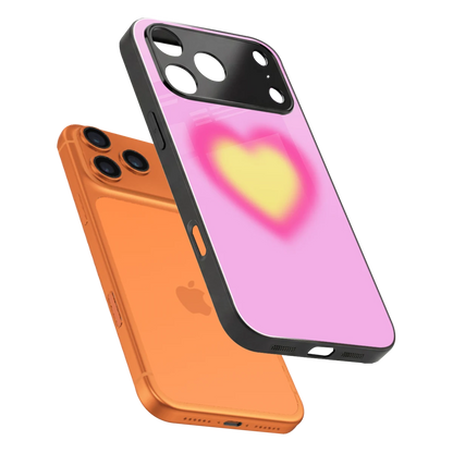 Heart Spectrum sleek iphone 17 pro max cover with tempered glass back and TPU edges